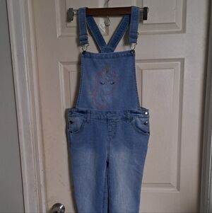 Girls Cat&jack overalls size large 10/12 embroidered Unicorn